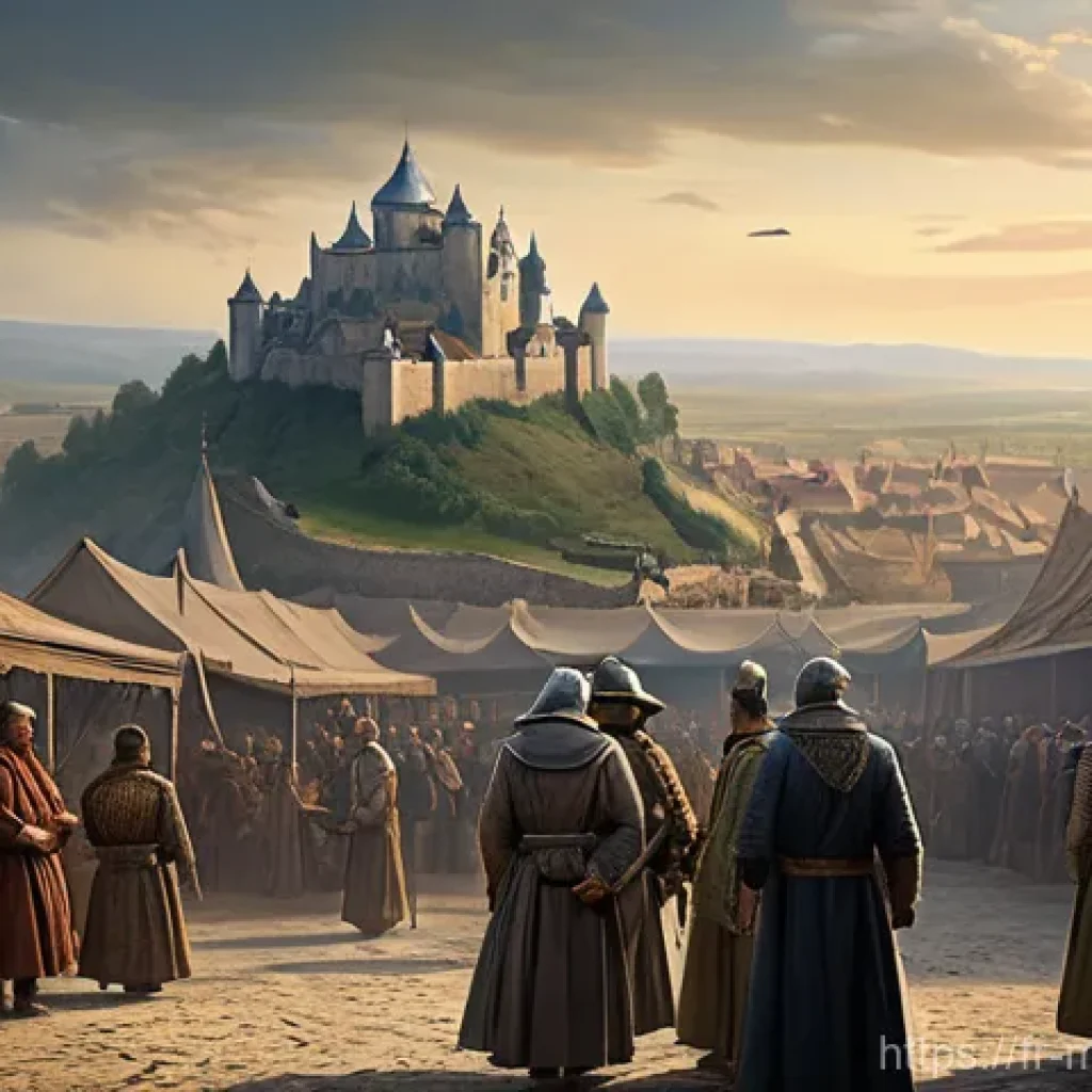 몽골과의 역사적 교류 - **Prompt 1: Echoes of the Steppe – Fear and Hope in 13th Century France**
"A panoramic view of a...