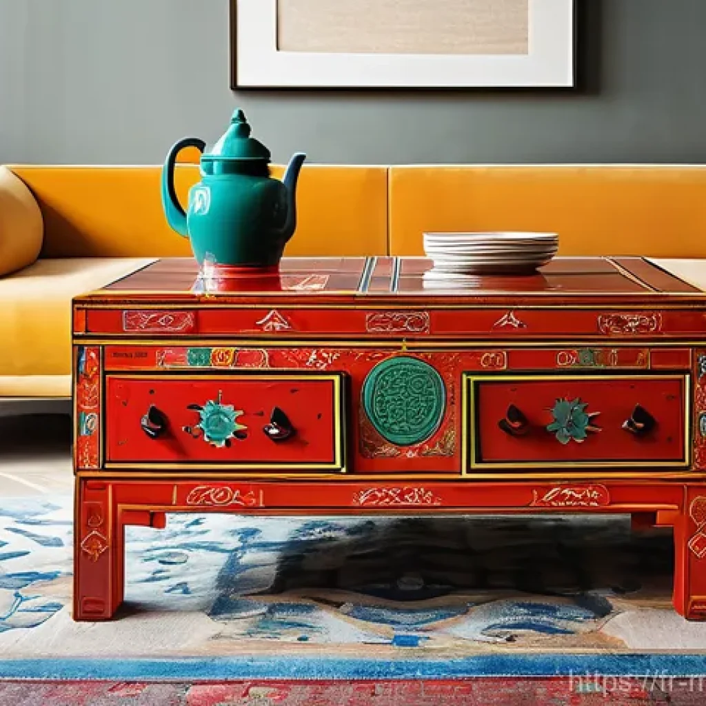 몽골의 전통 가구 - **A Traditional Mongolian Avdar (Chest) as a Modern Focal Point:**
    "A stunning, richly lacquered...