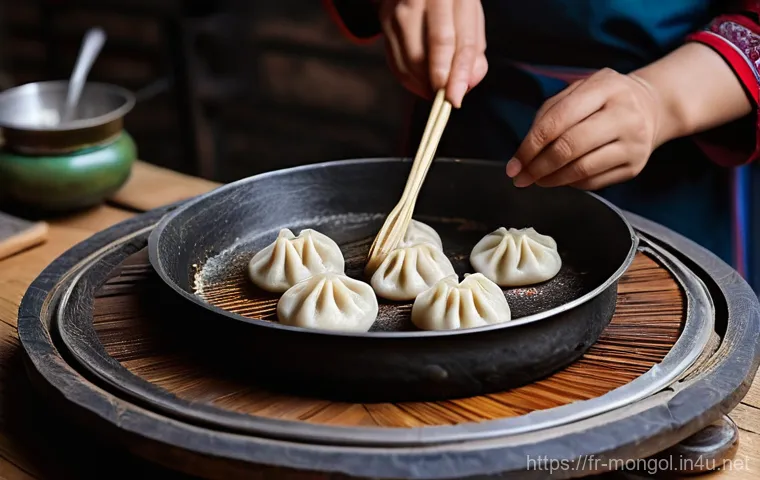 몽골 현지 음식을 배우는 체험 - **A warm, inviting scene inside a traditional Mongolian yurt, where a family (parents and a child, a...