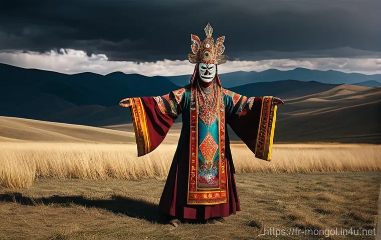 몽골 전통 무용 공연 - **Biyelgee Dance in a Yurt:** A graceful Mongolian female dancer, with traditional Mongolian feature...